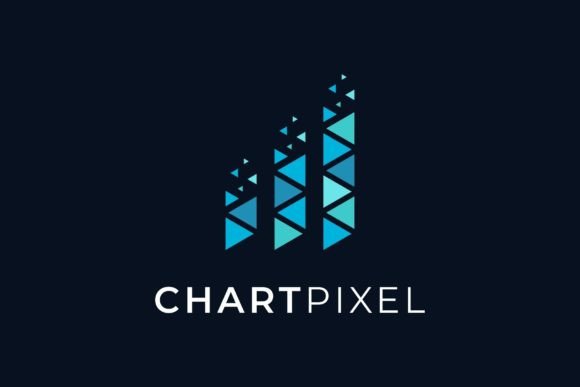 Business Chart Pixel Digital Logo