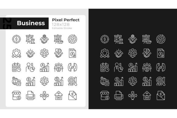 Business Management Pixel Perfect Icons: Essential Design Assets