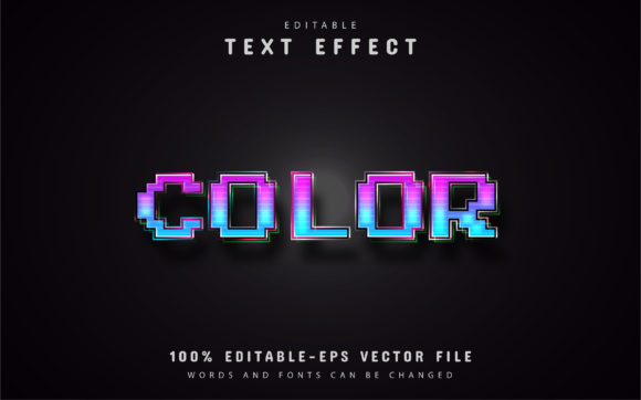 Color Pixel Text Effects: Vibrant Vector Typography