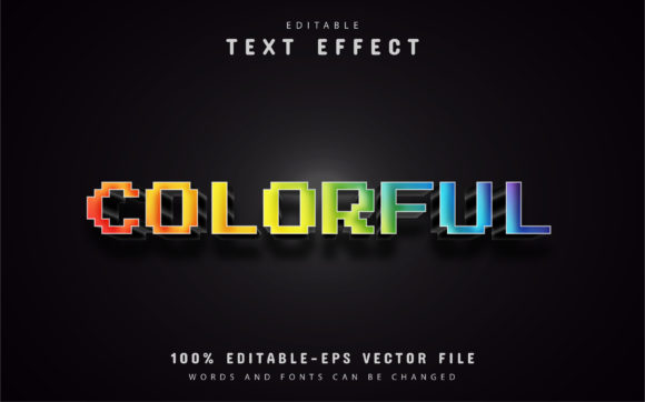 Colorful Pixel Text Effects: A Dynamic Vector Design