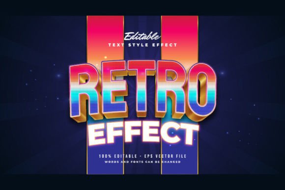 Colorful Retro Text with Pixel Style