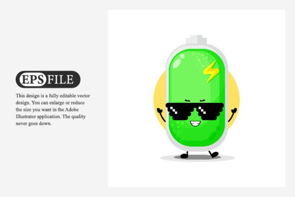 Cute Battery with Pixel Glasses: A Fun Display Font for Creative Projects