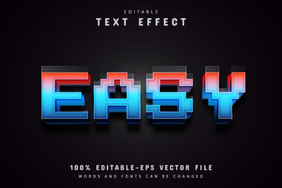 Easy Pixel Text Effect Editable: A Modern Design Asset