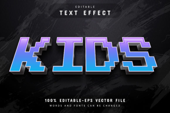 Kids Pixel Text Effect Editable
