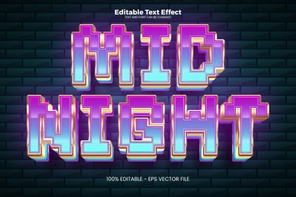 Midnight Pixel Neon Text Effect for Modern Design
