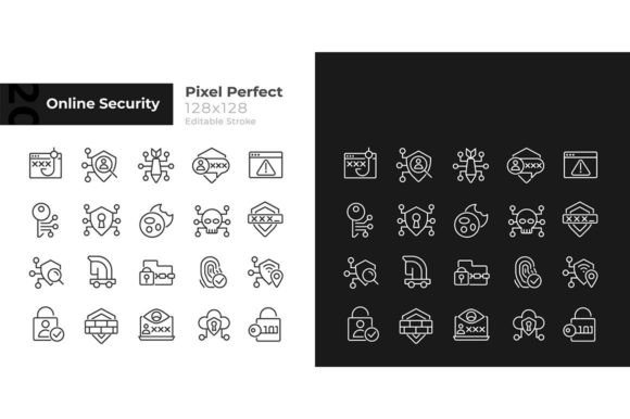 Online Security Svg Pixel Perfect Icons for Modern Design