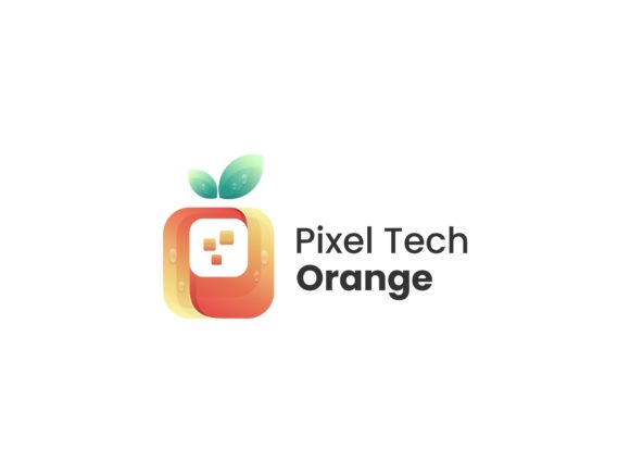 Orange Pixel Gradient Logo: A Vector Design Asset