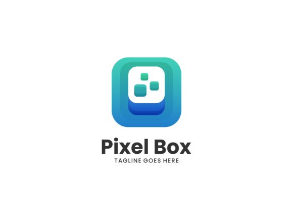 Pixel Box Gradient Logo: Editable Vector Branding