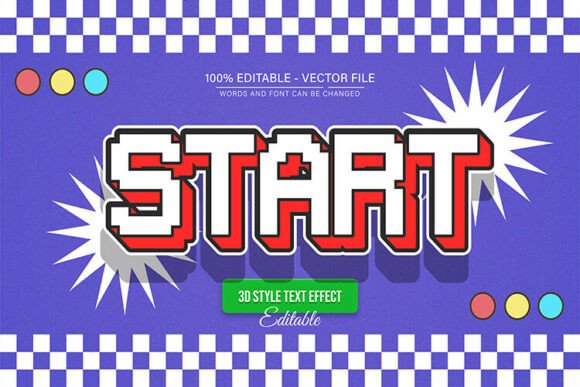 Start 3D Pixel Text Effect: Bold Vector Typography