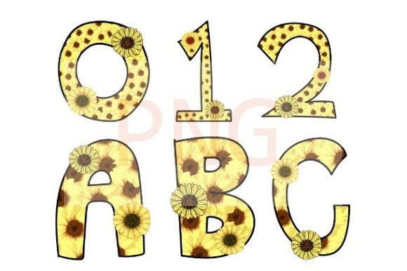 Sunflower Font Numbers Png Flower