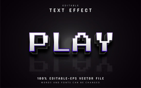 White Pixel Text Effect: Editable Vector Design